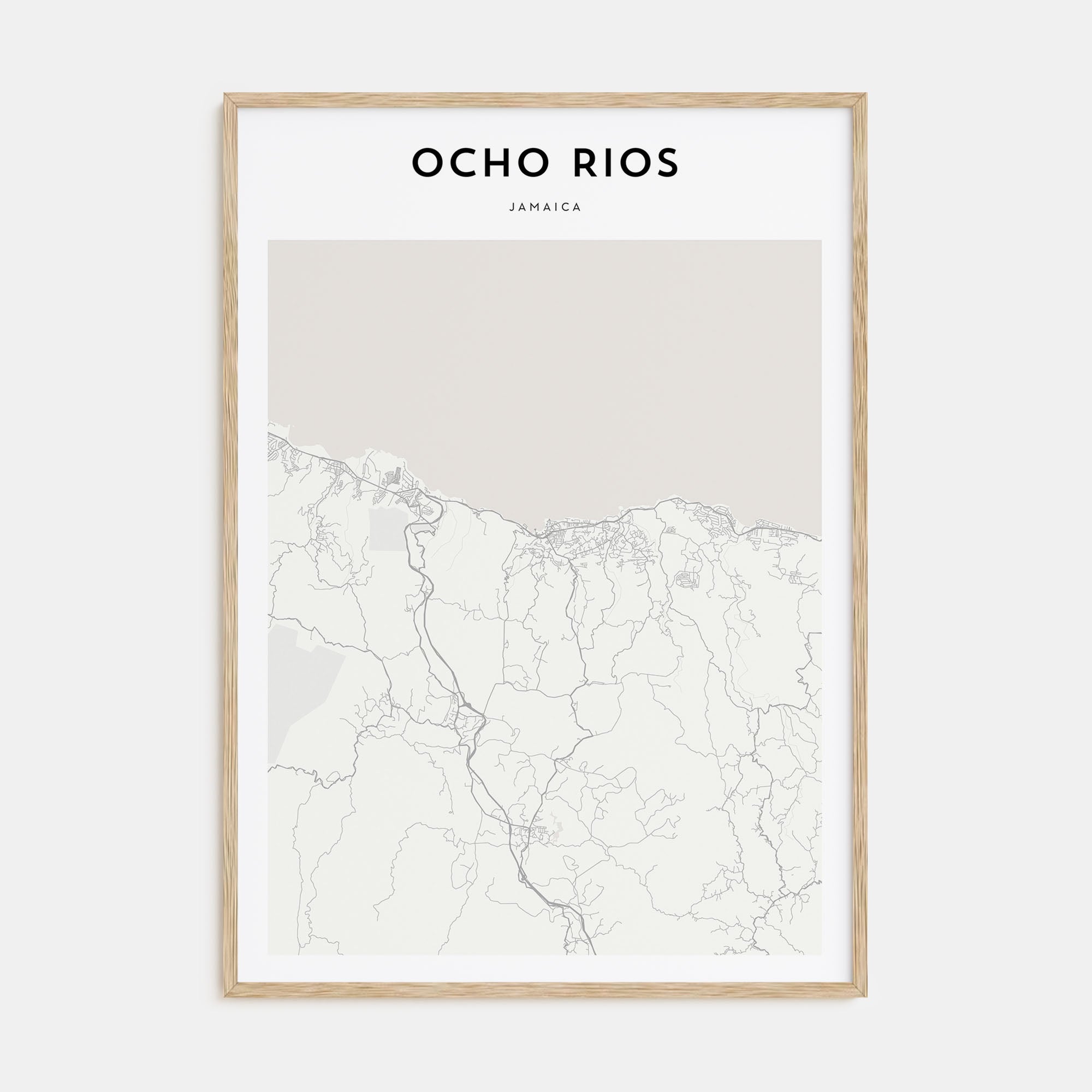Ocho Rios Map Portrait Poster