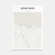 Ocho Rios Map Portrait Poster