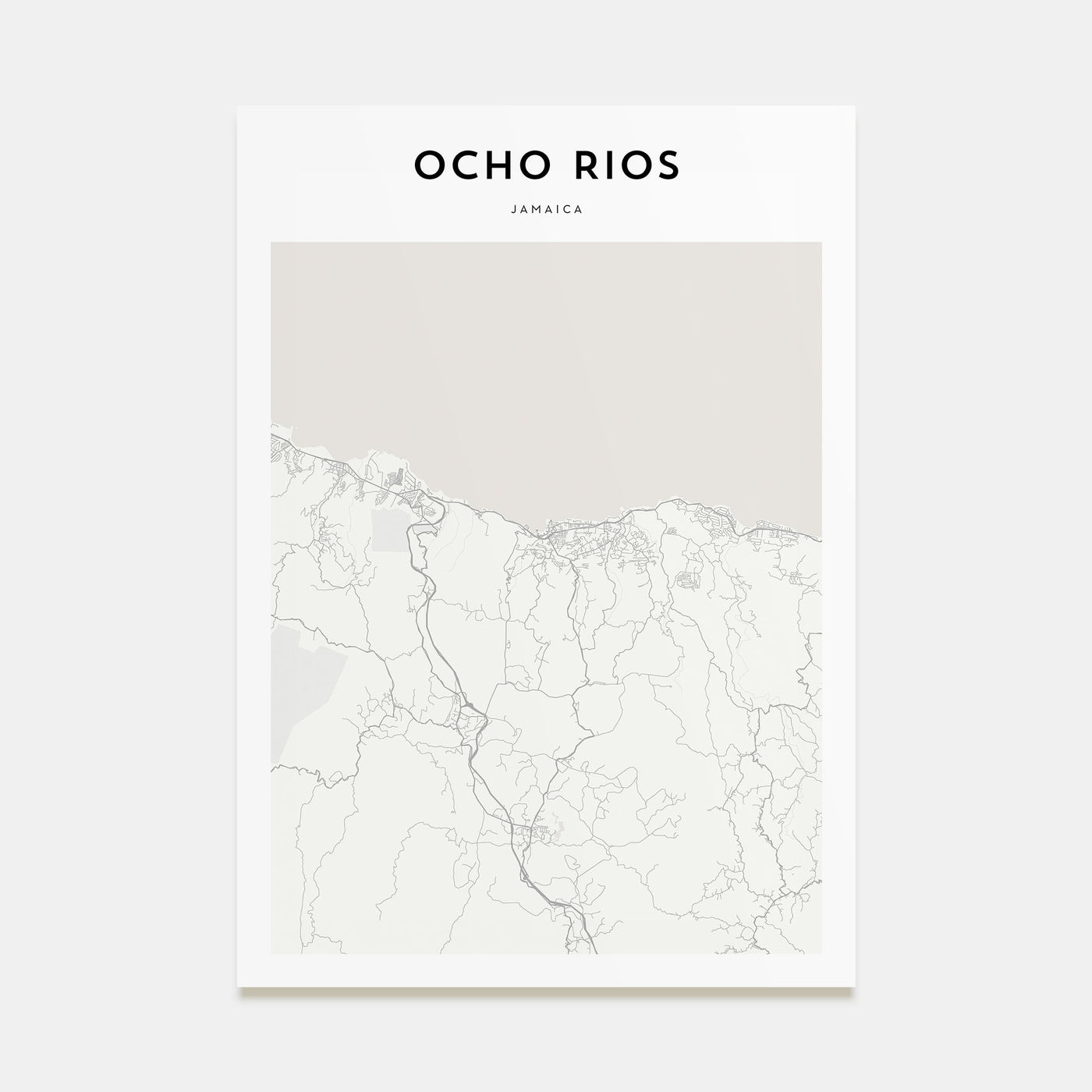 Ocho Rios Map Portrait Poster