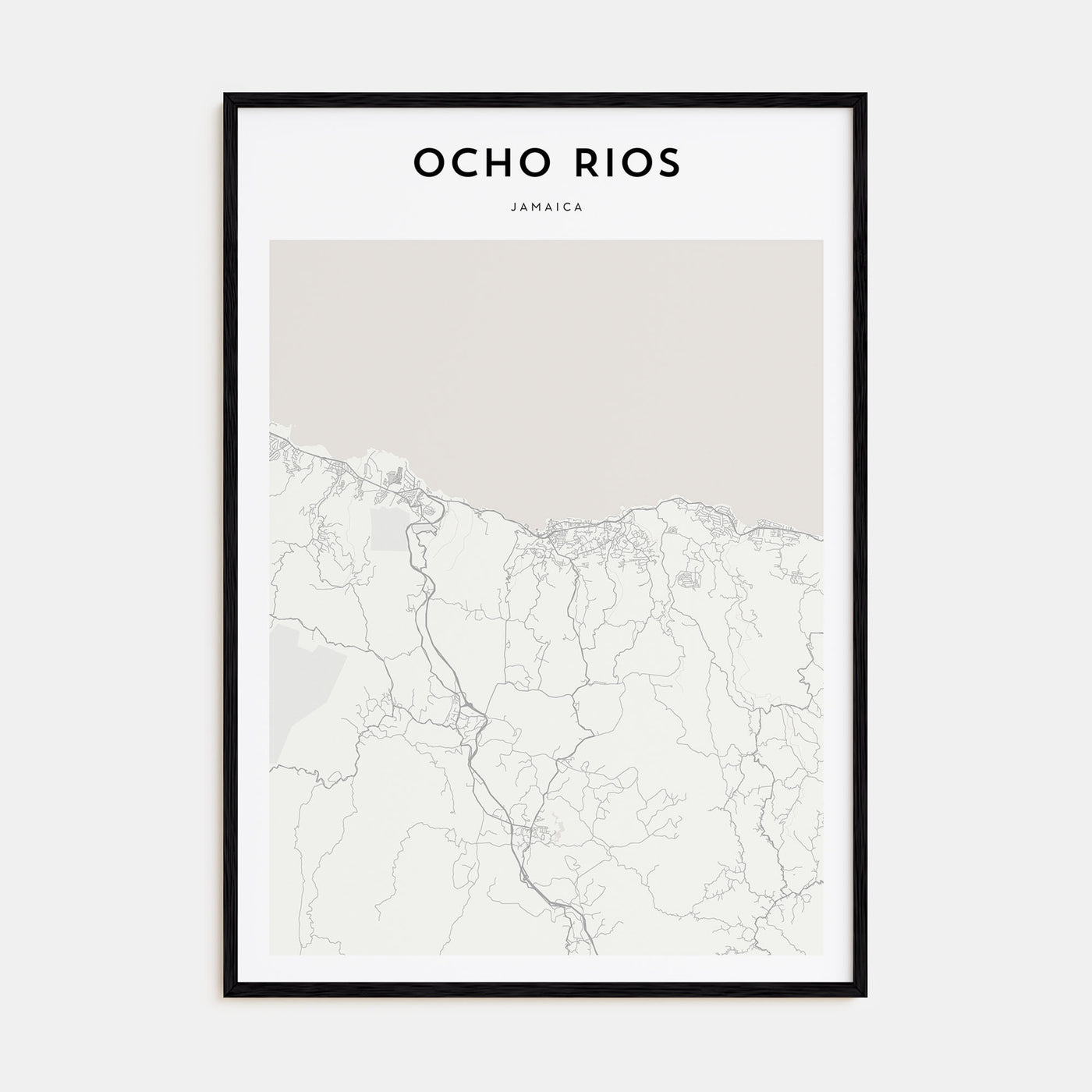 Ocho Rios Map Portrait Poster