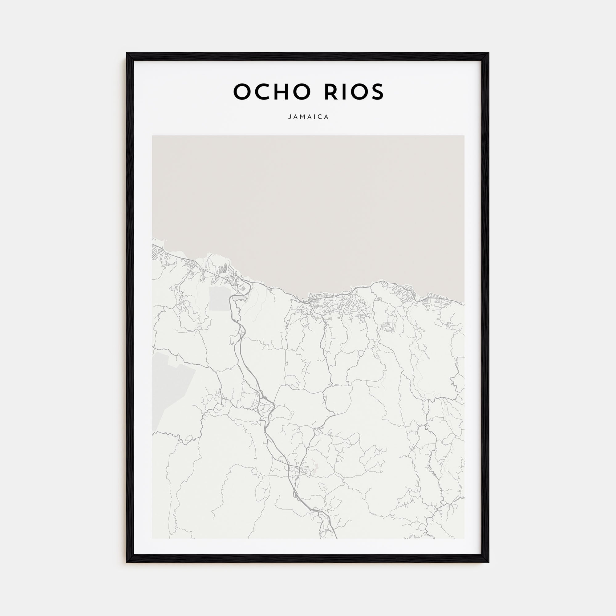 Ocho Rios Map Portrait Poster