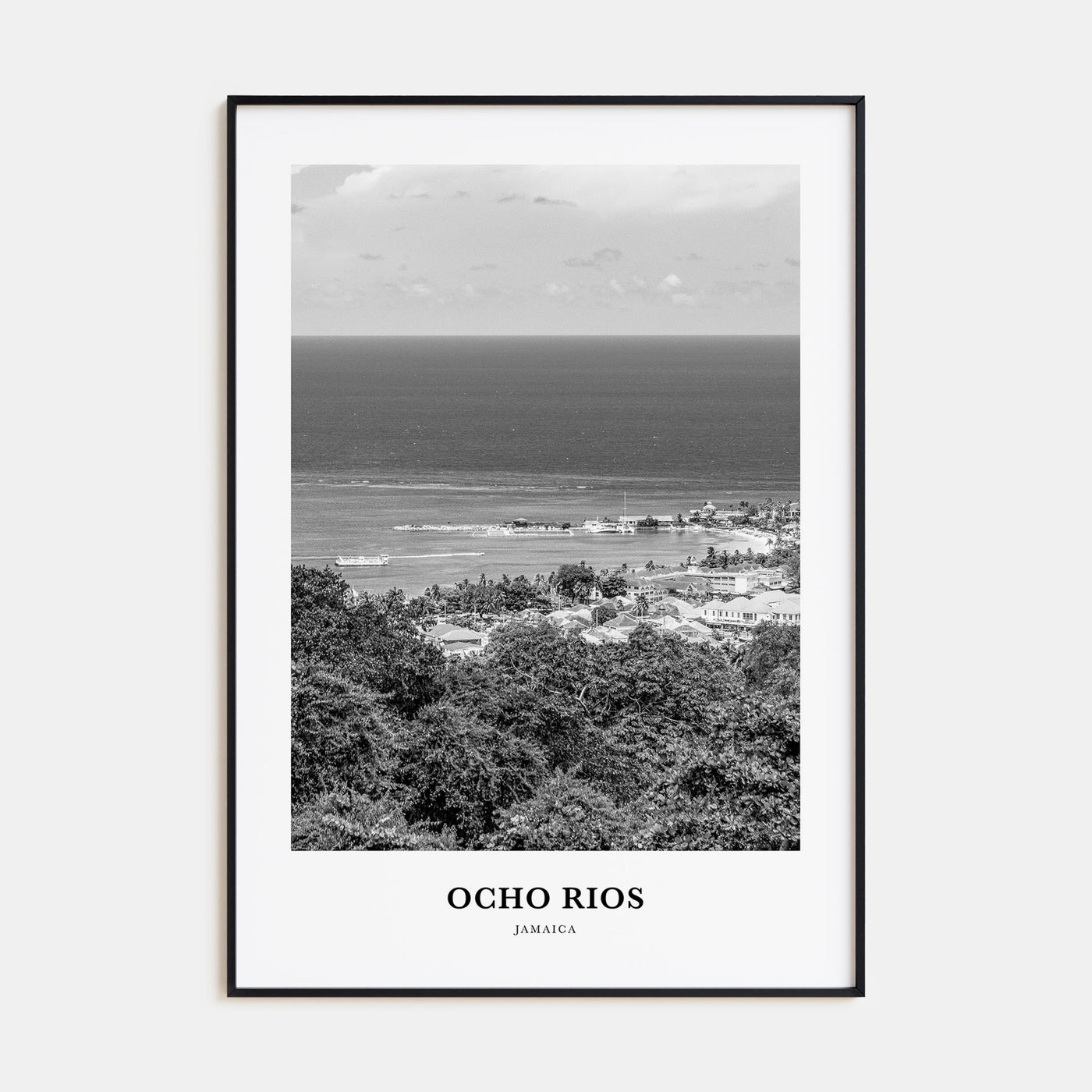 Ocho Rios Portrait B&W Poster
