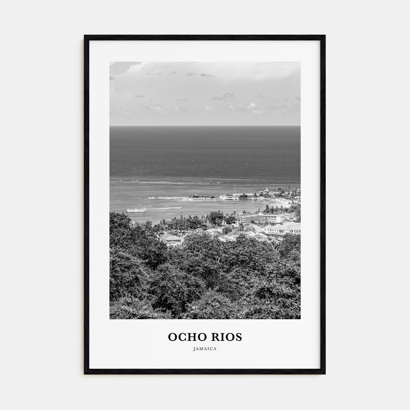 Ocho Rios Portrait B&W Poster
