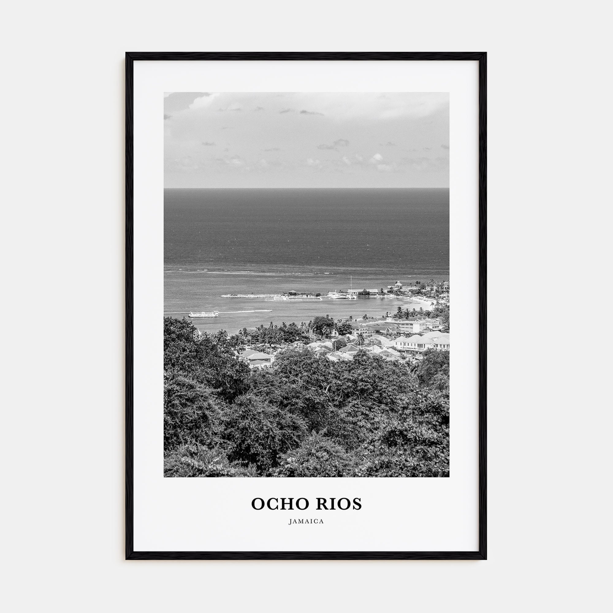 Ocho Rios Portrait B&W Poster