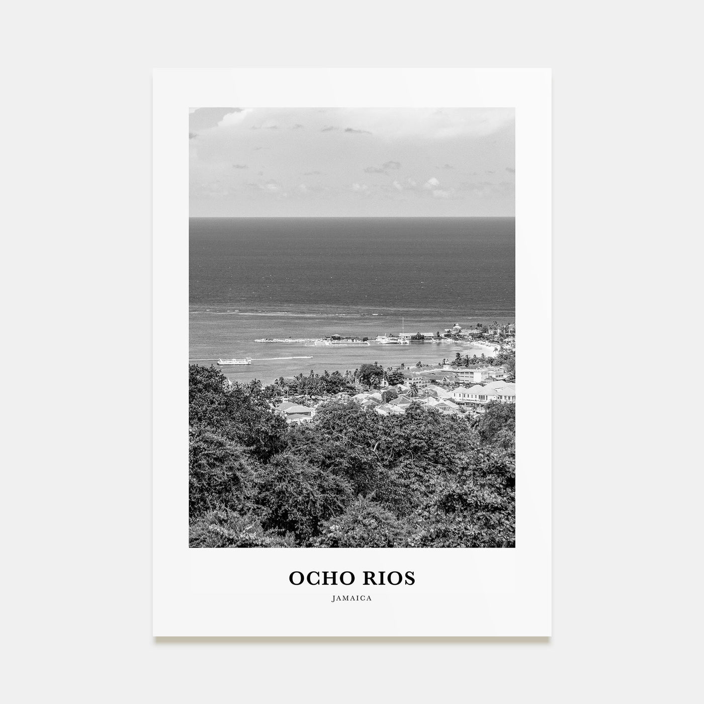 Ocho Rios Portrait B&W Poster