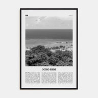 Ocho Rios Travel B&W Poster