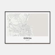 Odesa, Ukraine Map Landscape Poster