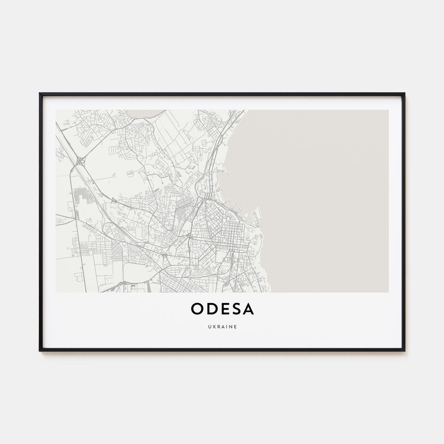 Odesa, Ukraine Map Landscape Poster