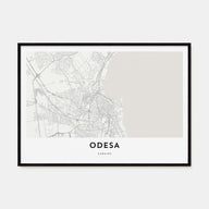 Odesa, Ukraine Map Landscape Poster