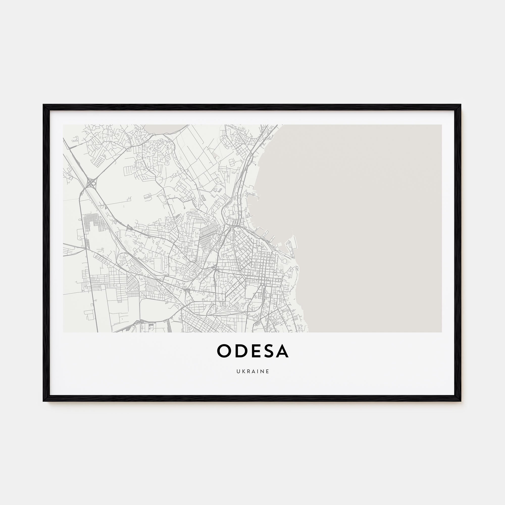 Odesa, Ukraine Map Landscape Poster