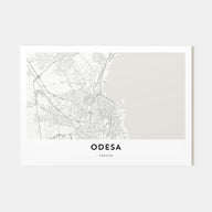 Odesa, Ukraine Map Landscape Poster