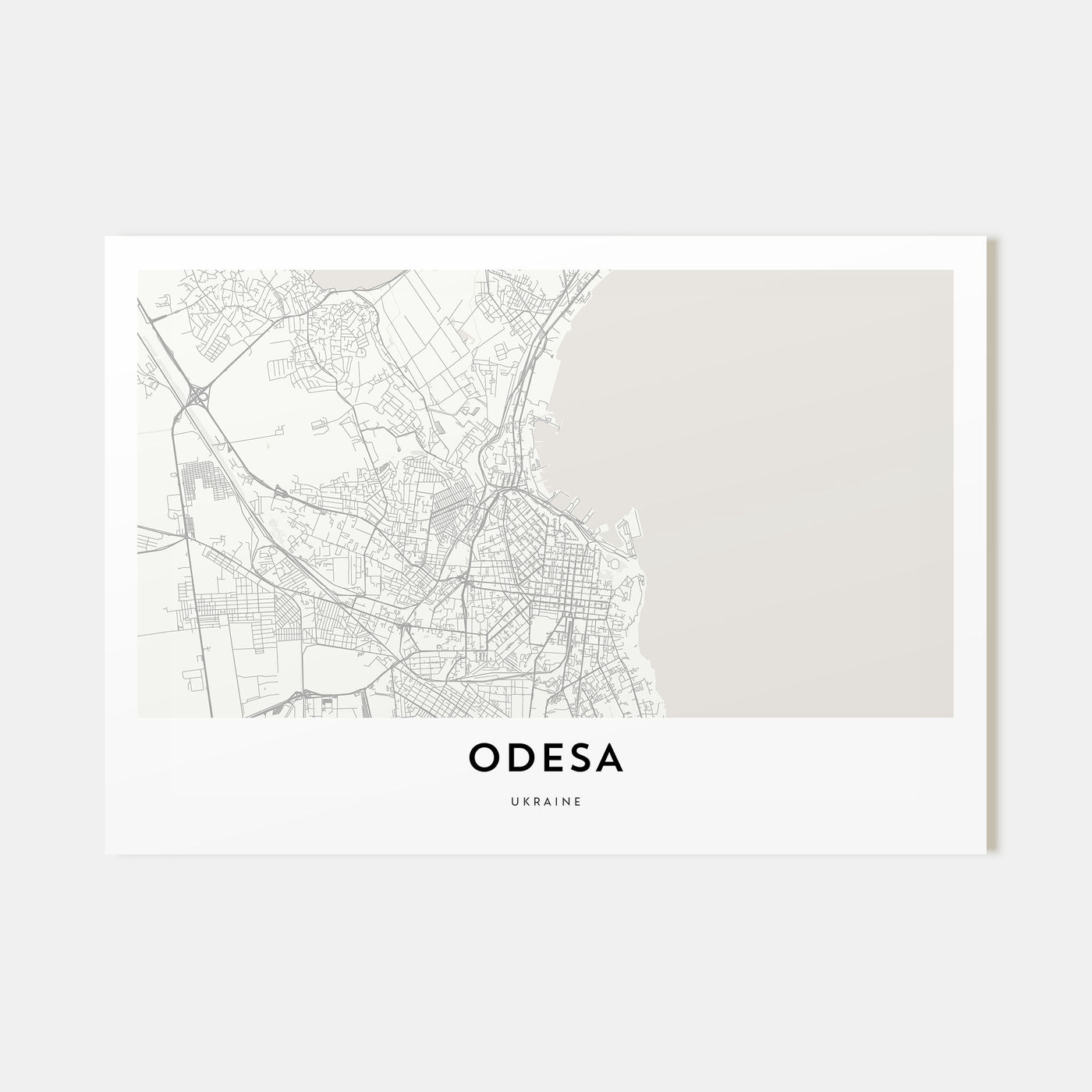 Odesa, Ukraine Map Landscape Poster