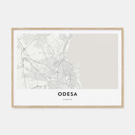 Odesa, Ukraine Map Landscape Poster