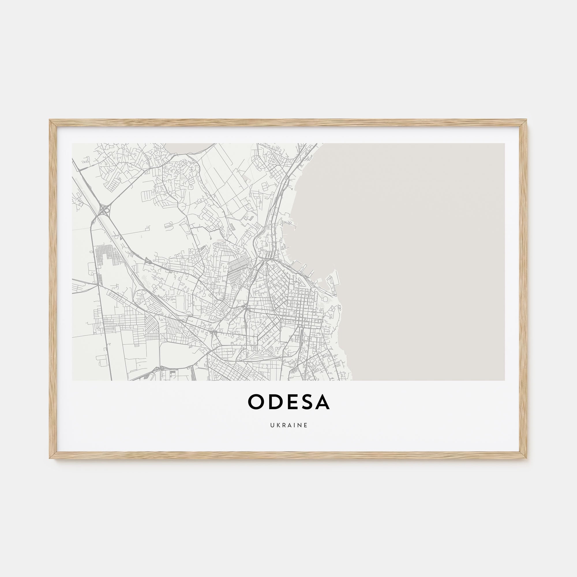 Odesa, Ukraine Map Landscape Poster