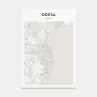 Odesa, Ukraine Map Portrait Poster