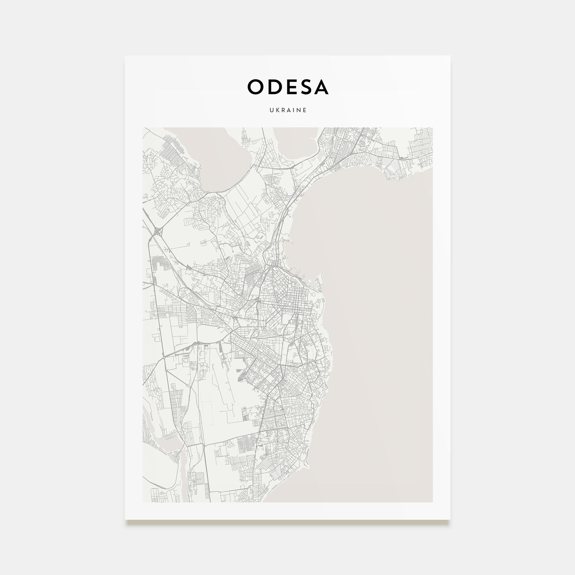 Odesa, Ukraine Map Portrait Poster