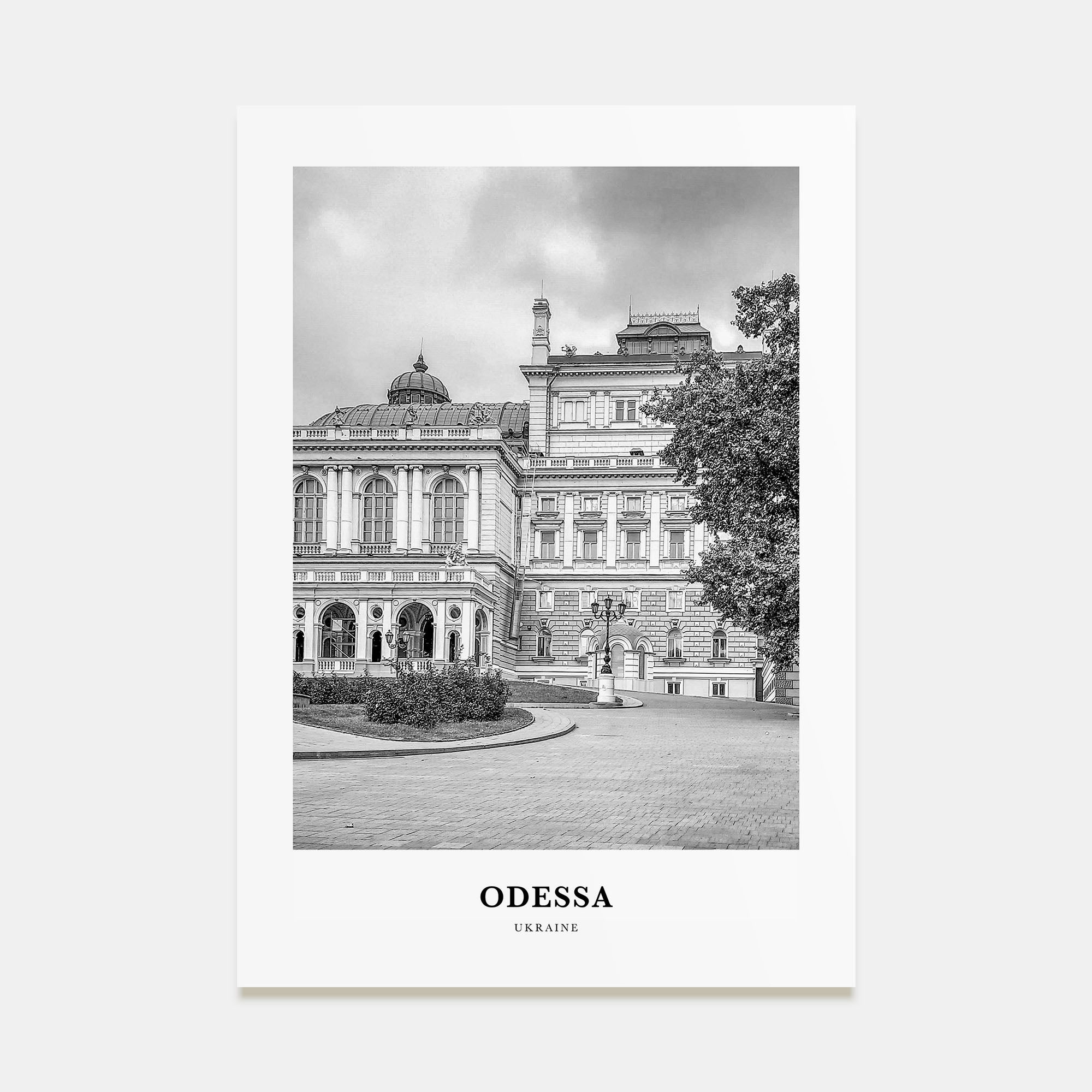 Odessa, Ukraine Portrait B&W Poster