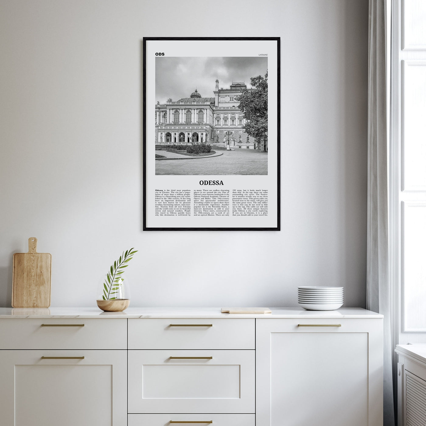 Odessa, Ukraine Travel B&W Poster