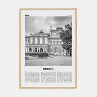 Odessa, Ukraine Travel B&W Poster