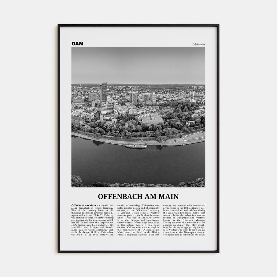 Offenbach am Main Travel B&W Poster