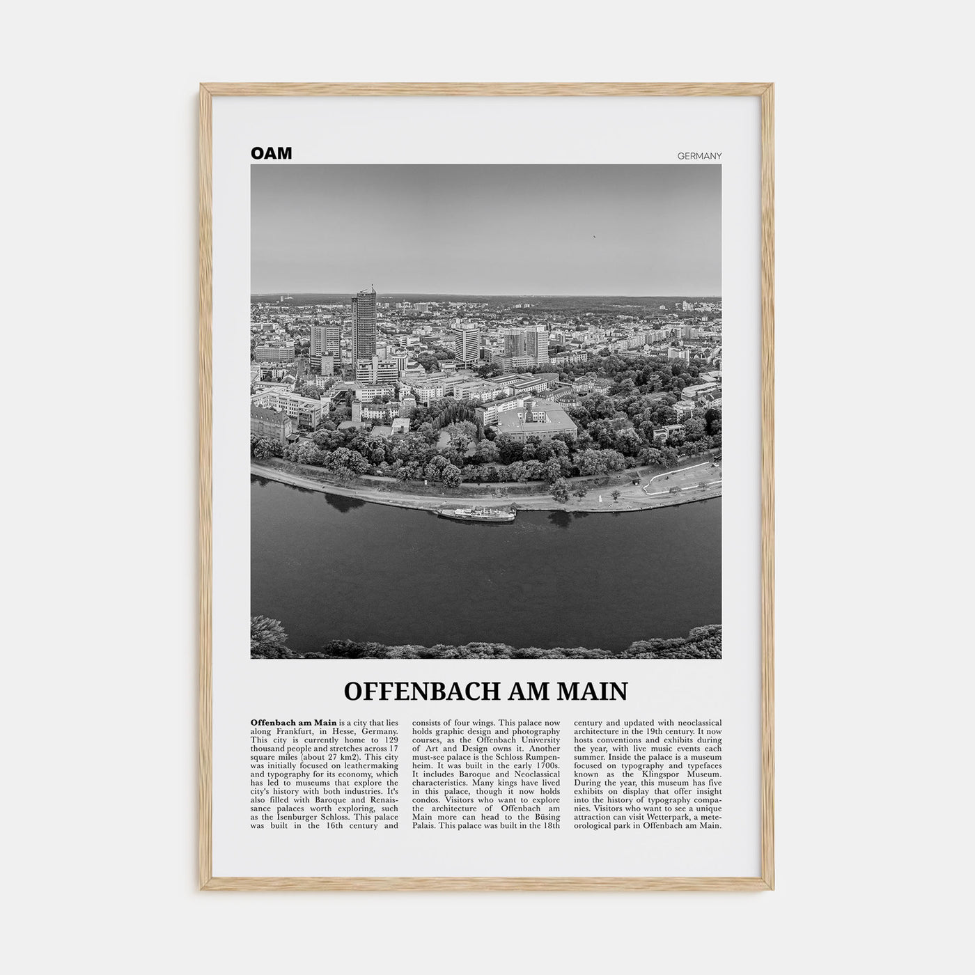 Offenbach am Main Travel B&W Poster