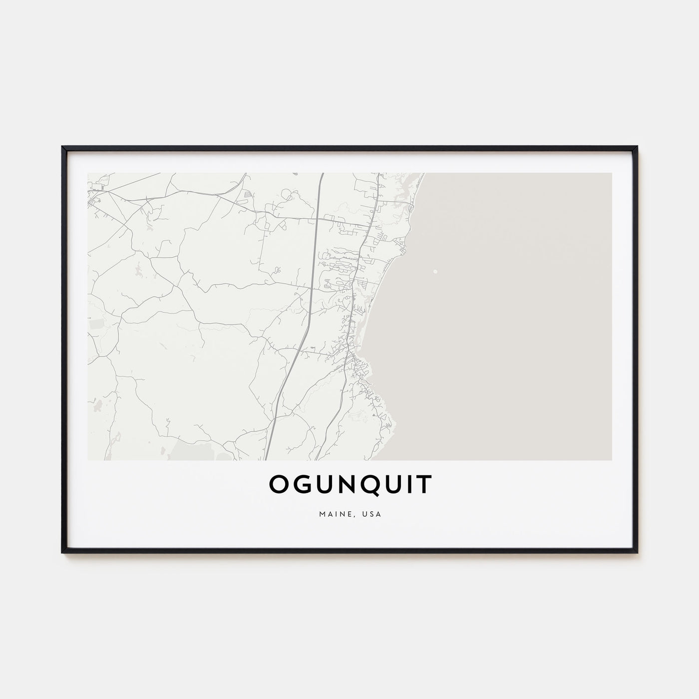 Ogunquit Map Landscape Poster