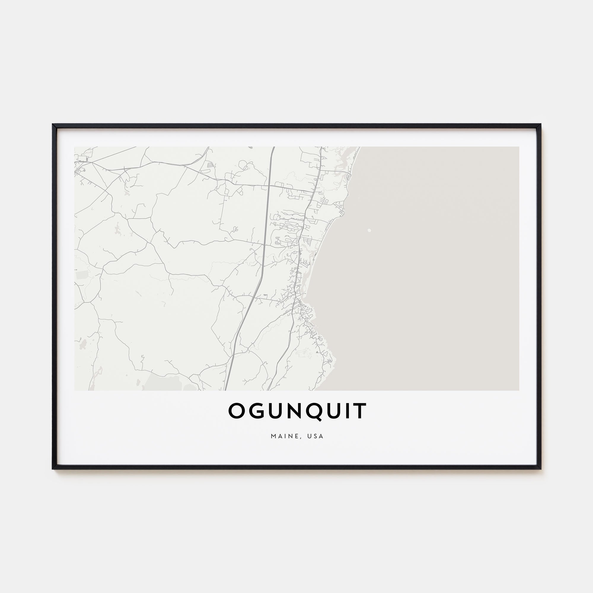 Ogunquit Map Landscape Poster