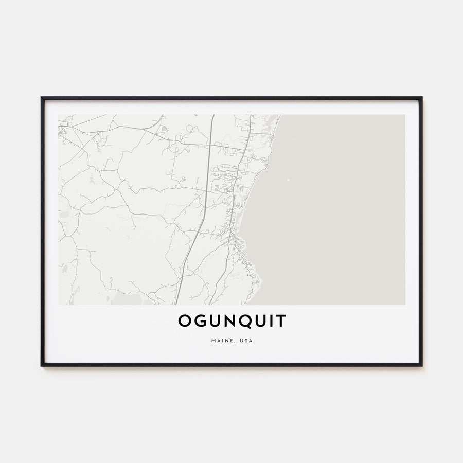 Ogunquit Map Landscape Poster