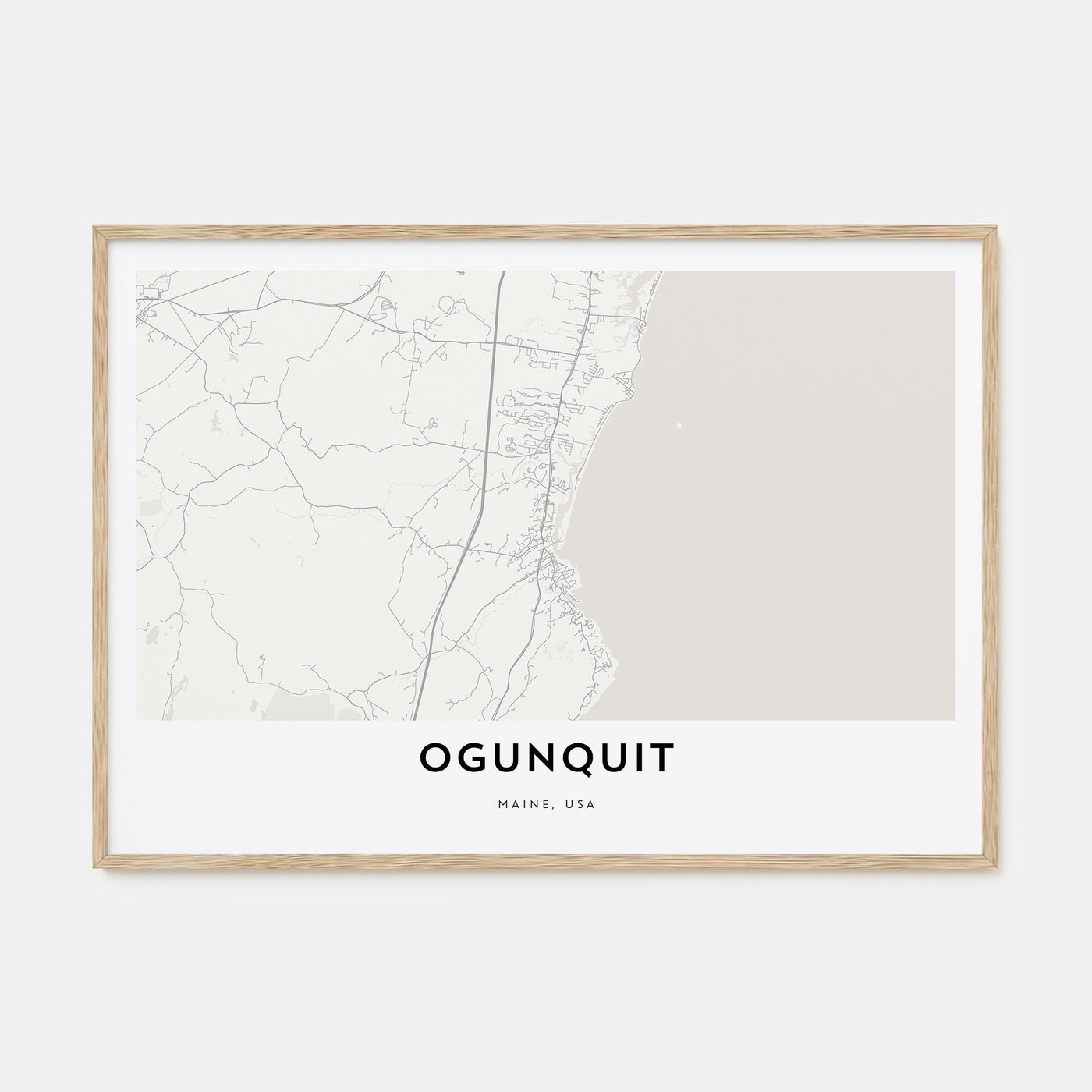 Ogunquit Map Landscape Poster