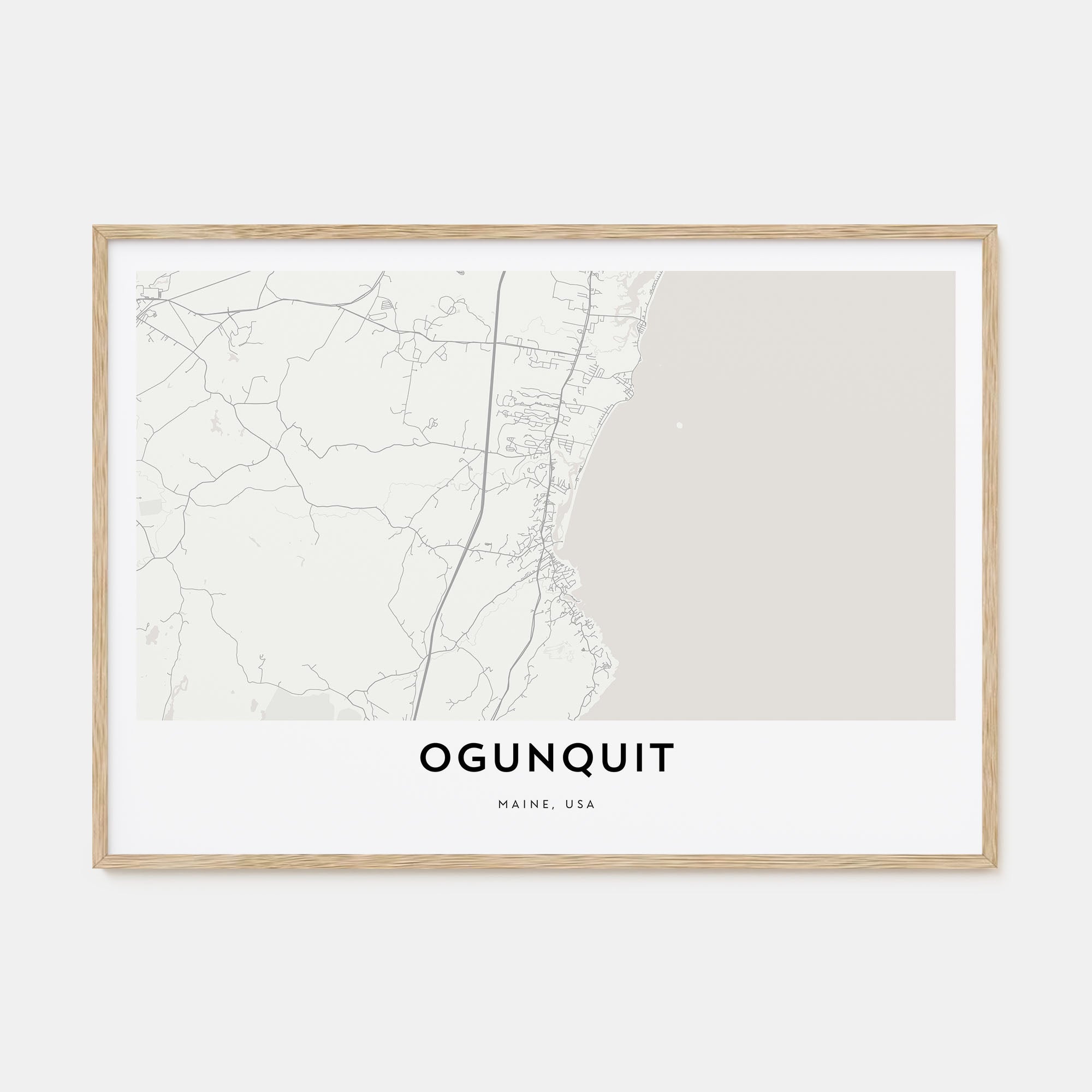 Ogunquit Map Landscape Poster