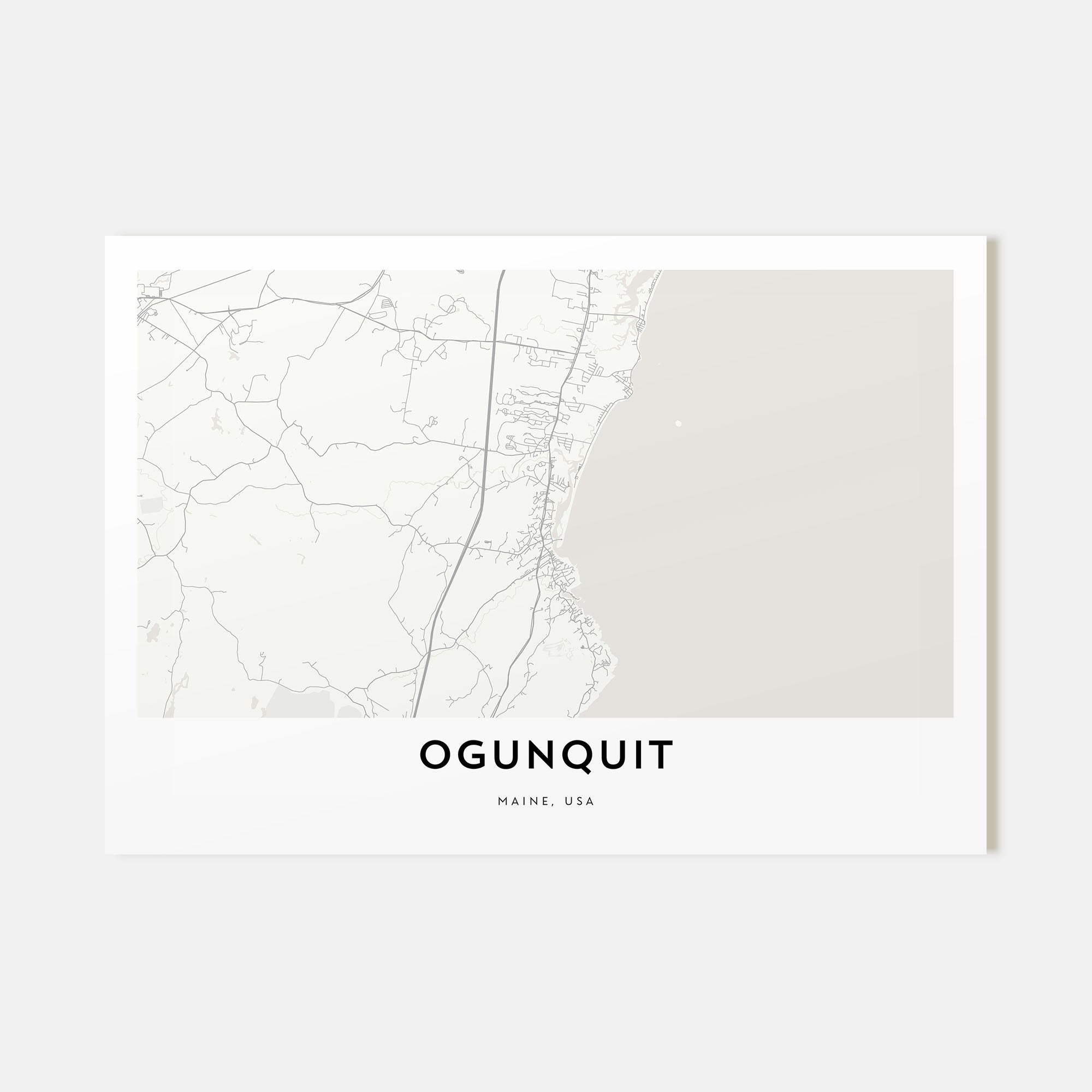 Ogunquit Map Landscape Poster