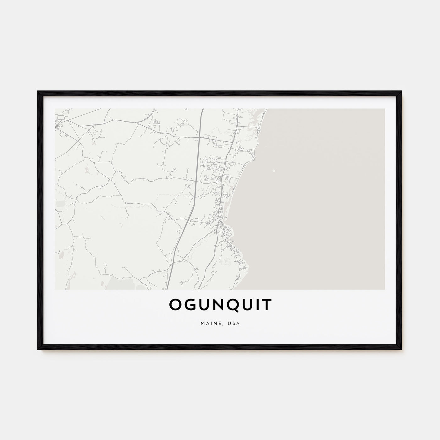 Ogunquit Map Landscape Poster