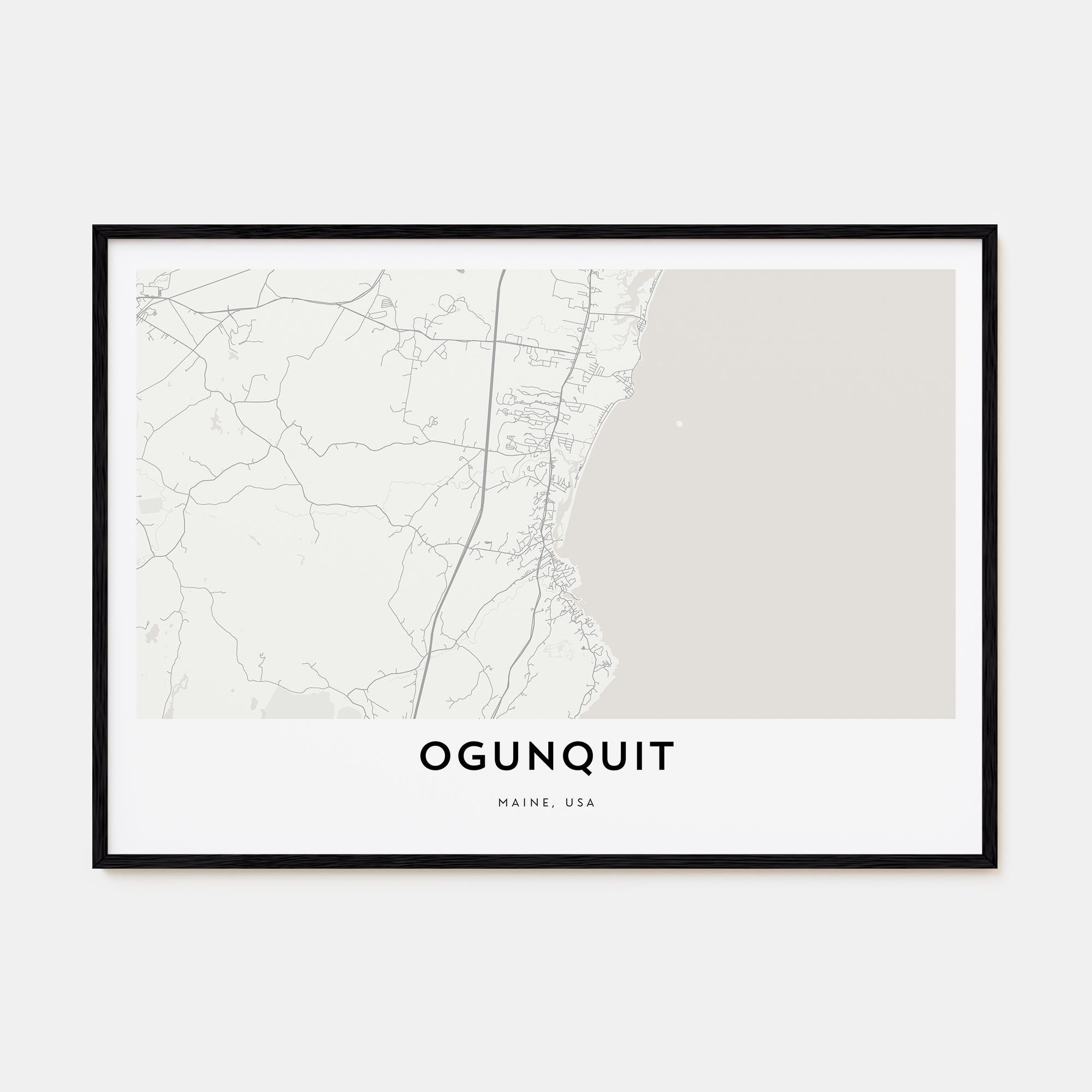 Ogunquit Map Landscape Poster
