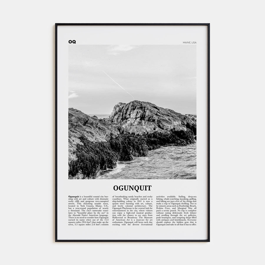 Ogunquit Travel B&W Poster