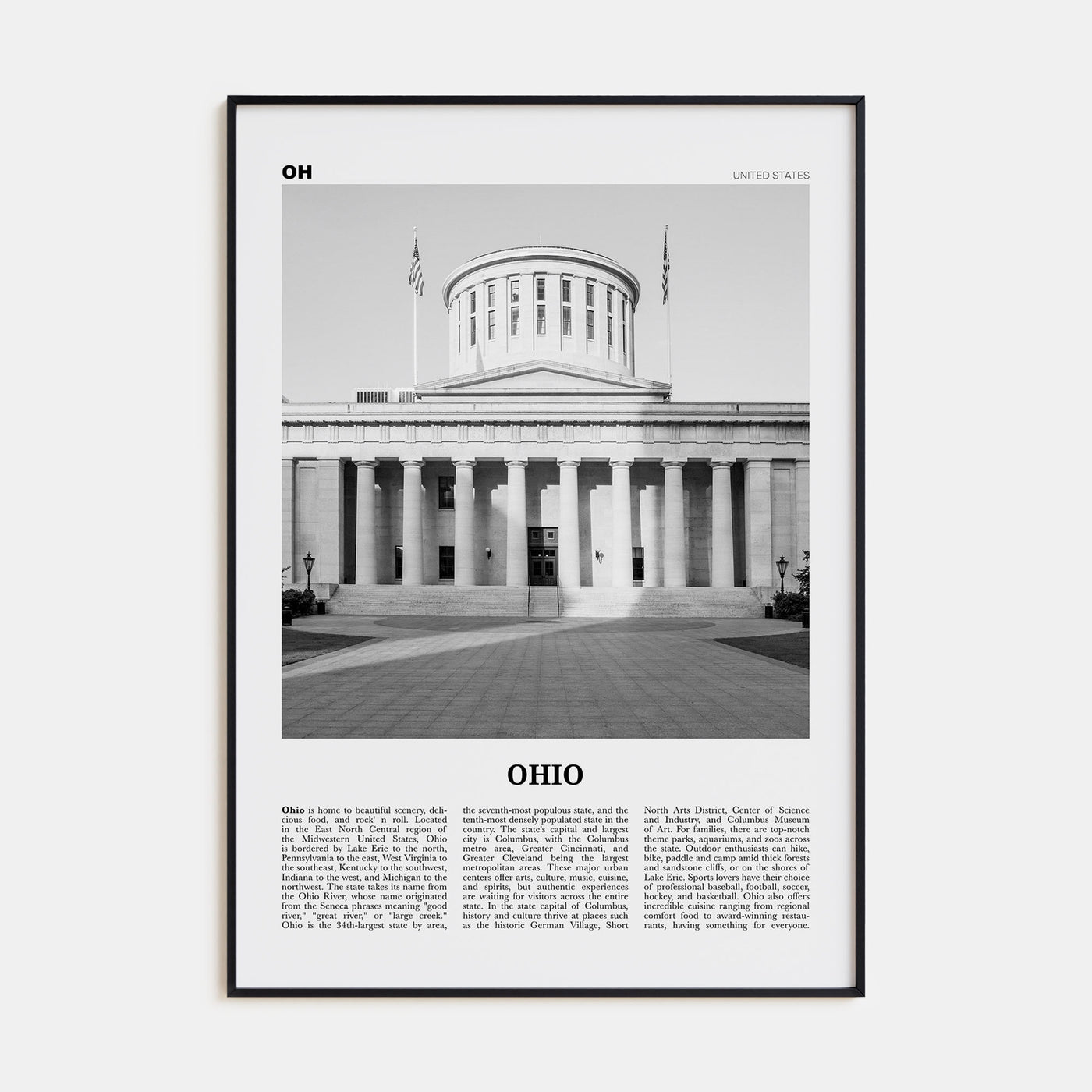 Ohio Travel B&W No 2 Poster