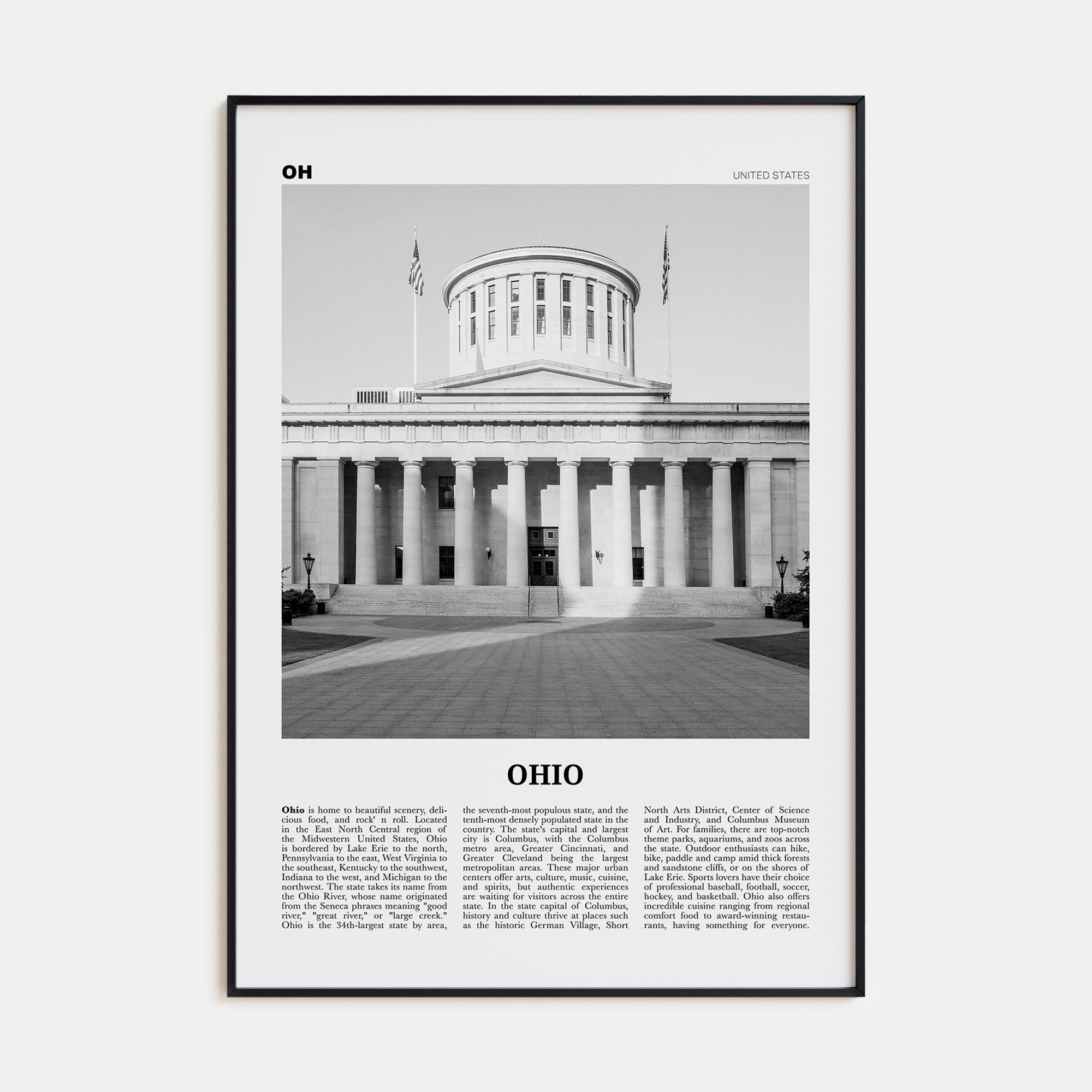 Ohio Travel B&W No 2 Poster