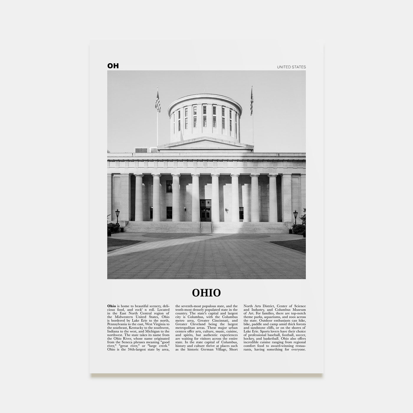 Ohio Travel B&W No 2 Poster