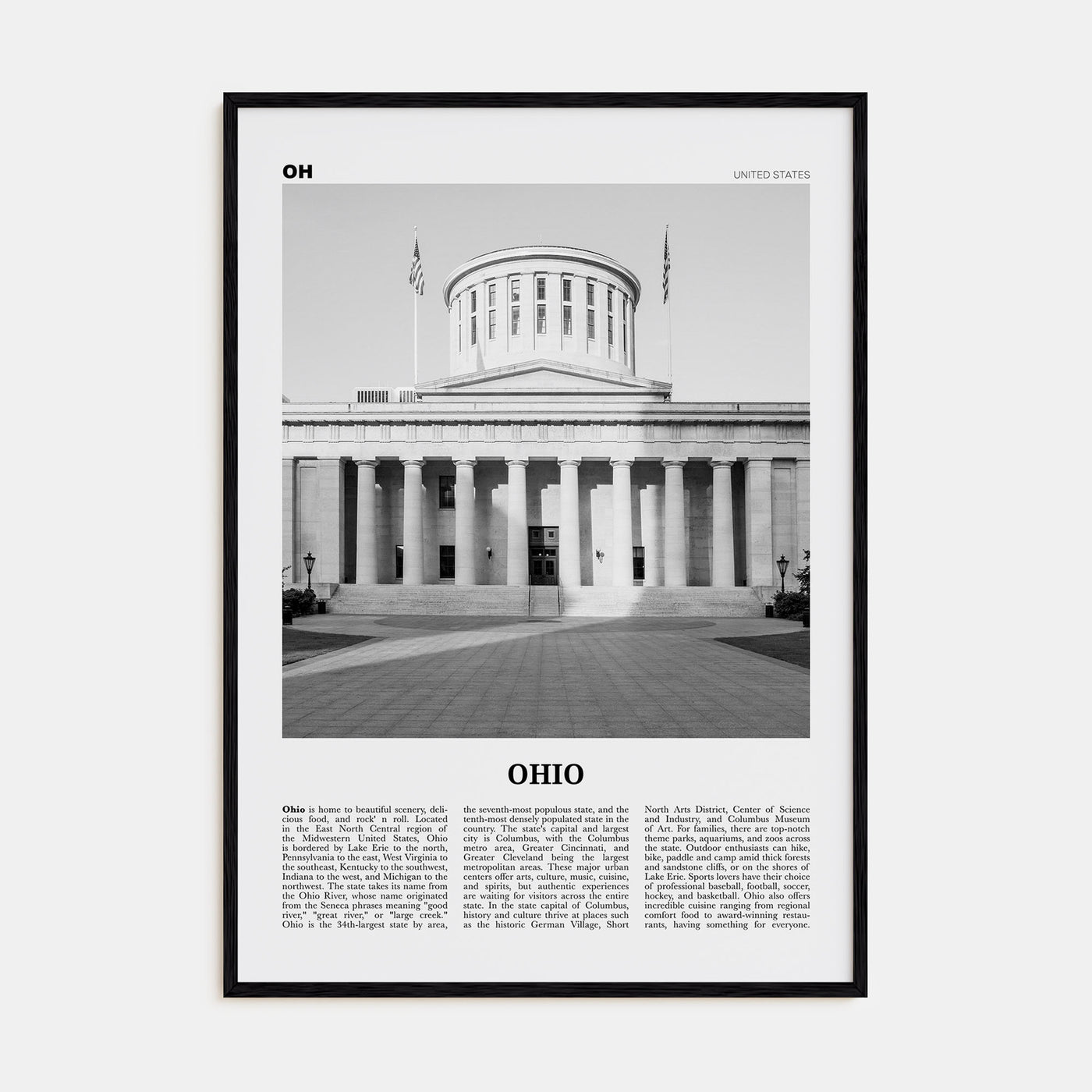 Ohio Travel B&W No 2 Poster