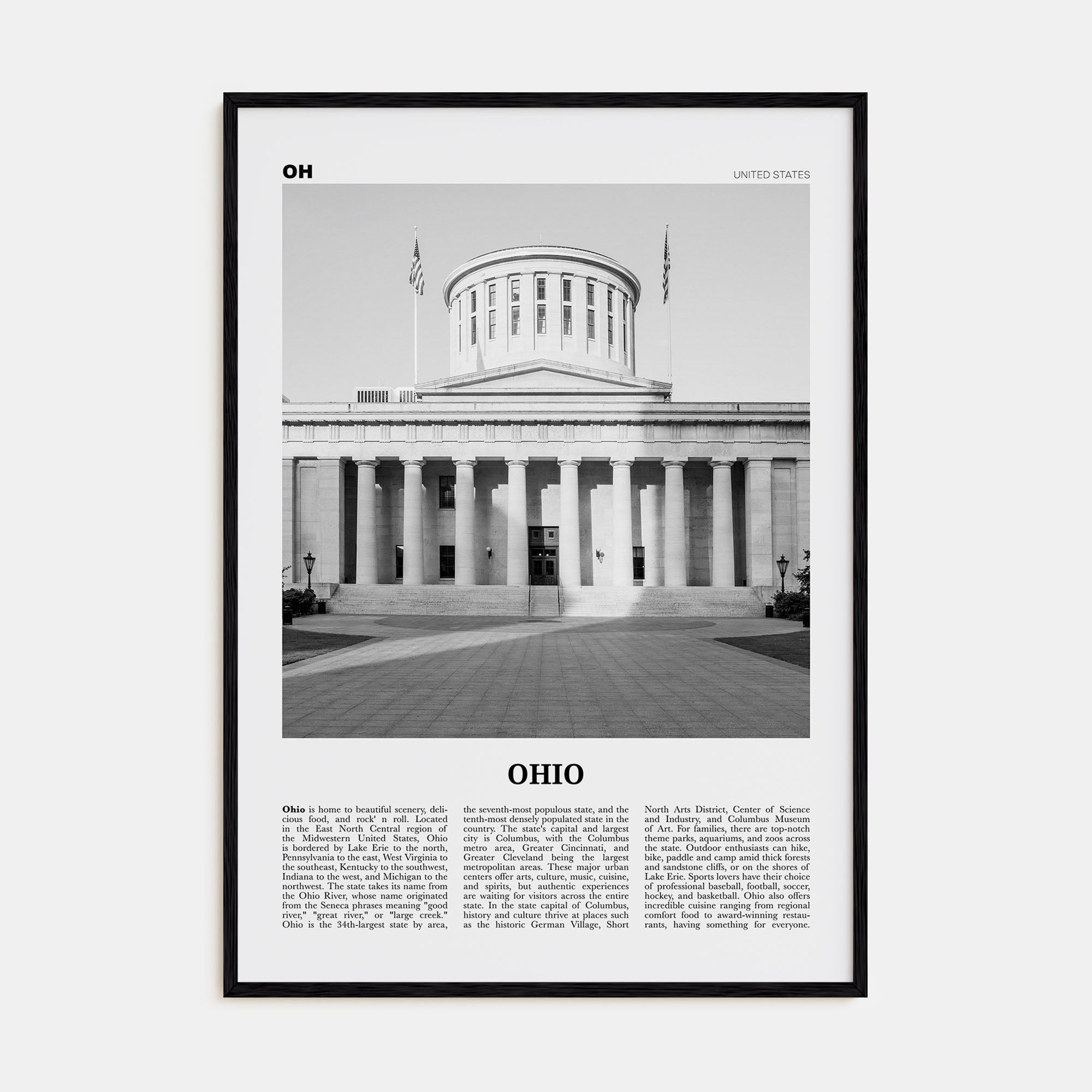 Ohio Travel B&W No 2 Poster