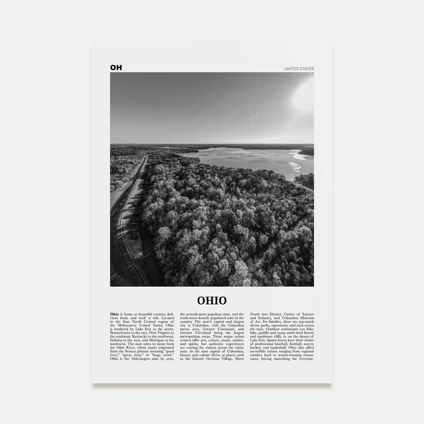 Ohio Travel B&W No 3 Poster
