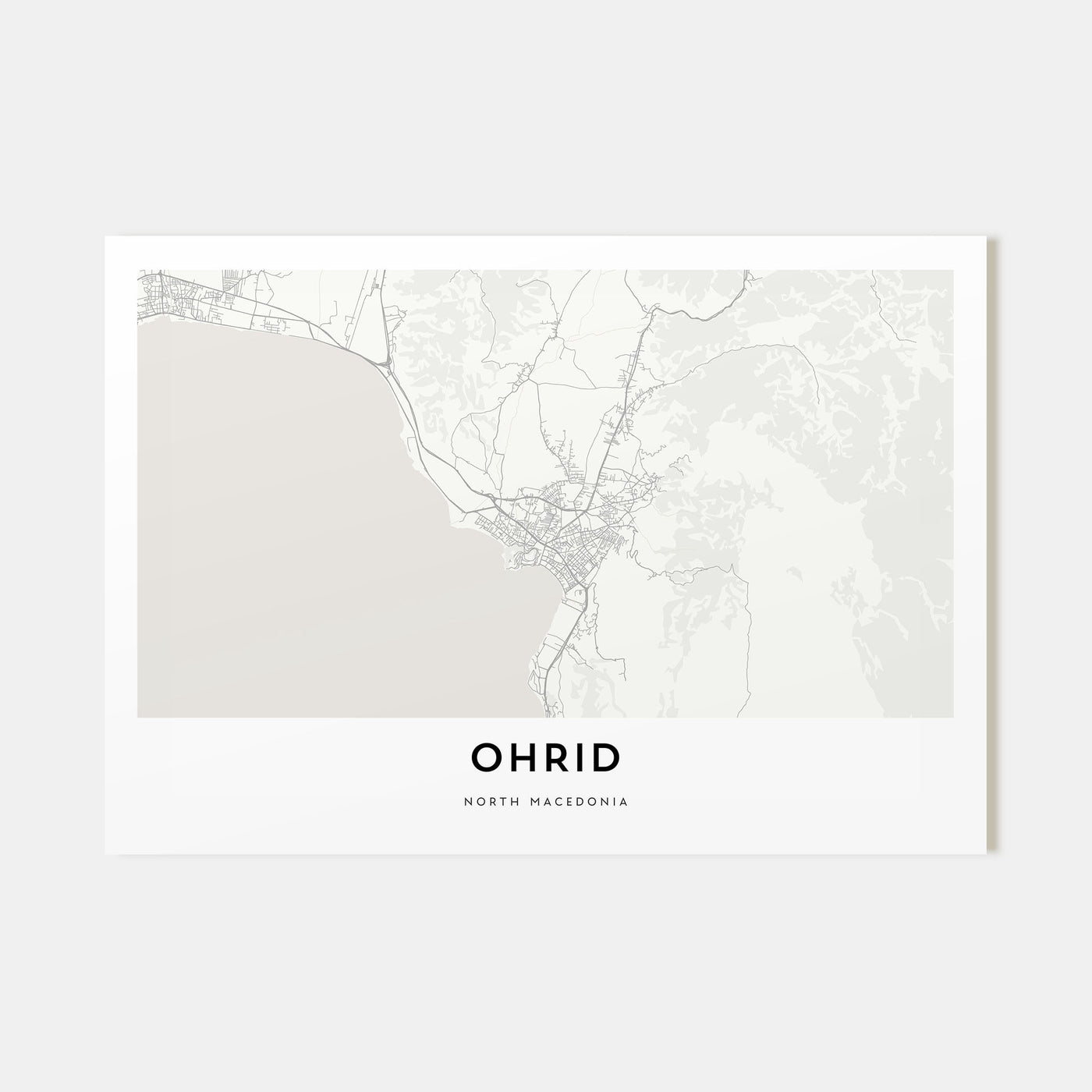 Ohrid Map Landscape Poster