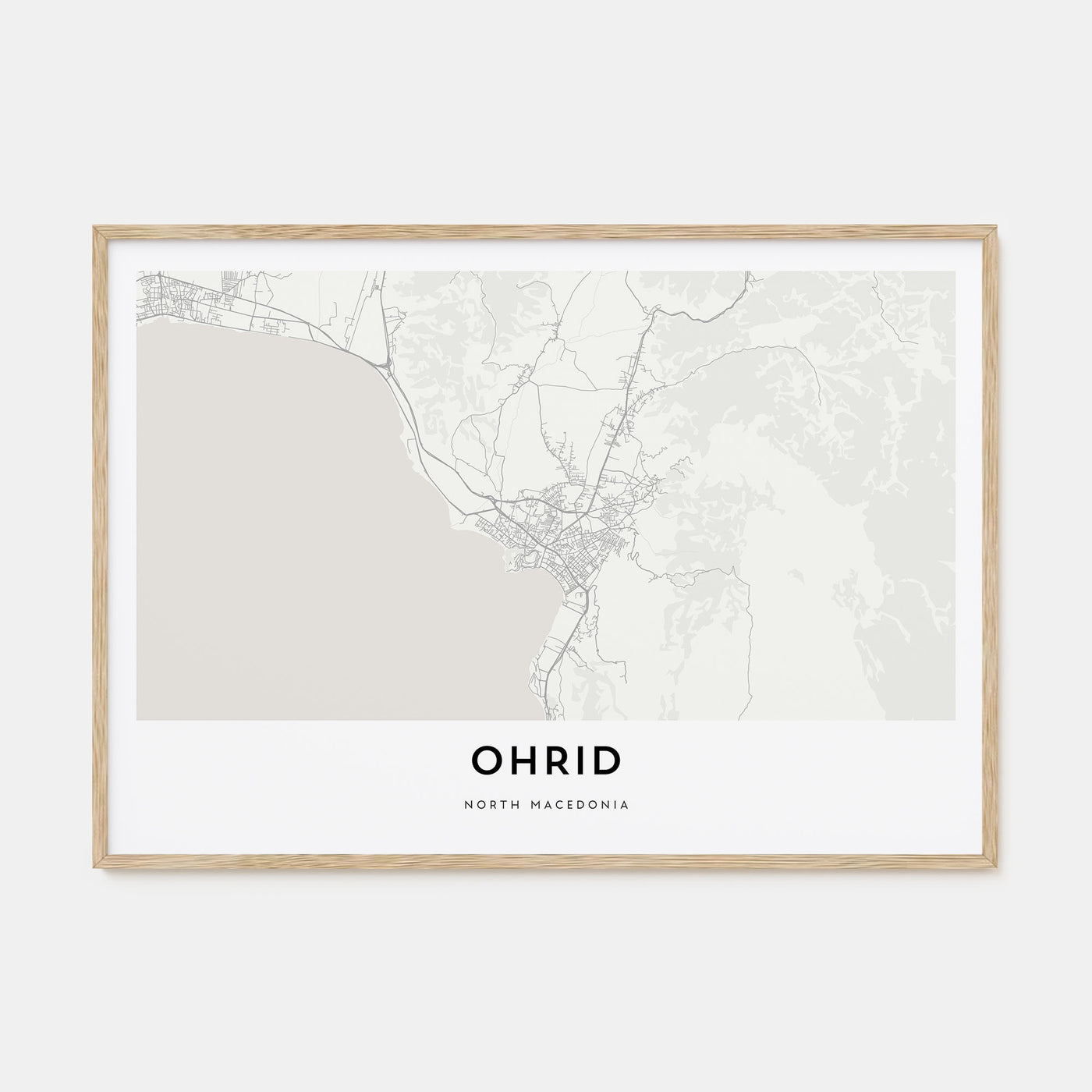 Ohrid Map Landscape Poster
