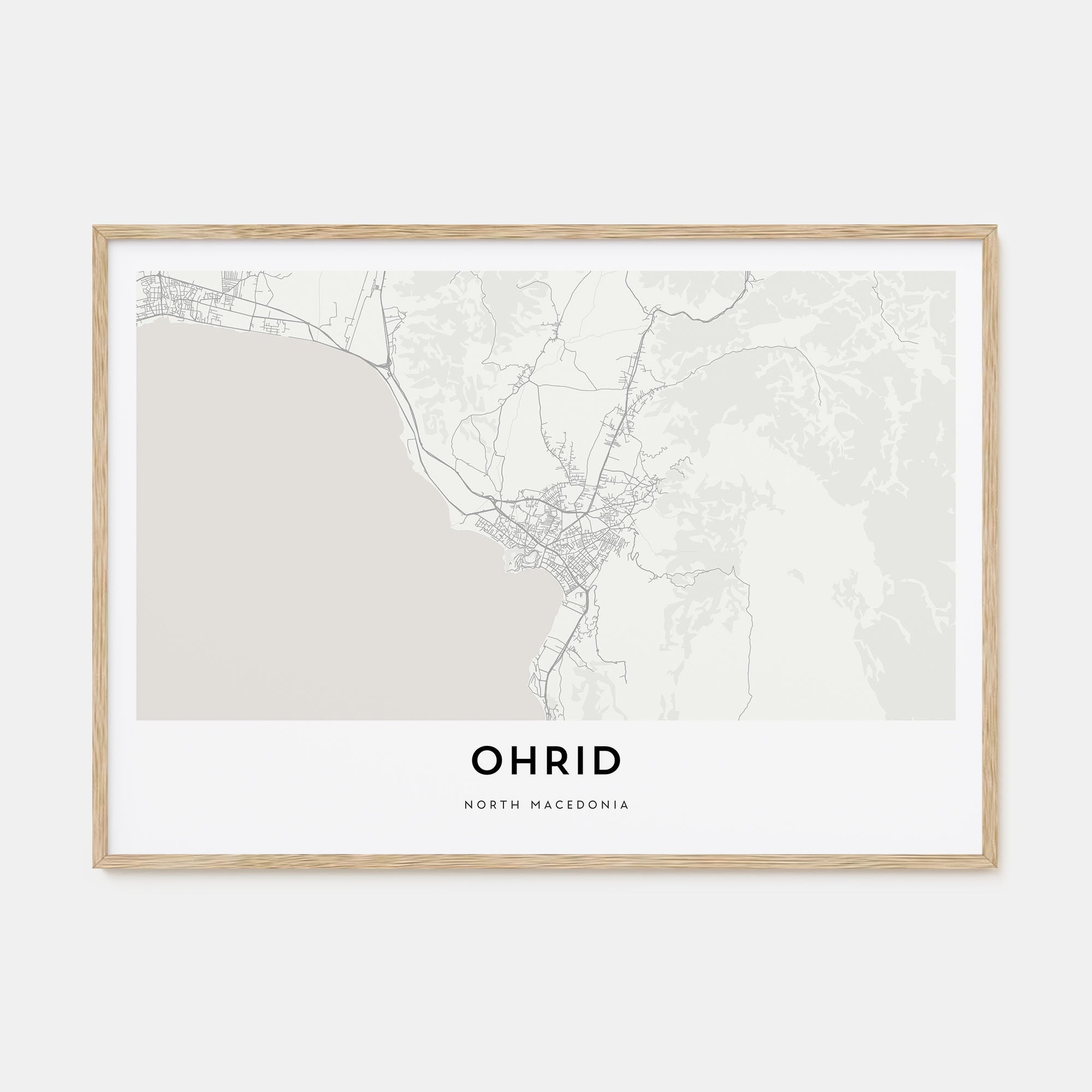 Ohrid Map Landscape Poster