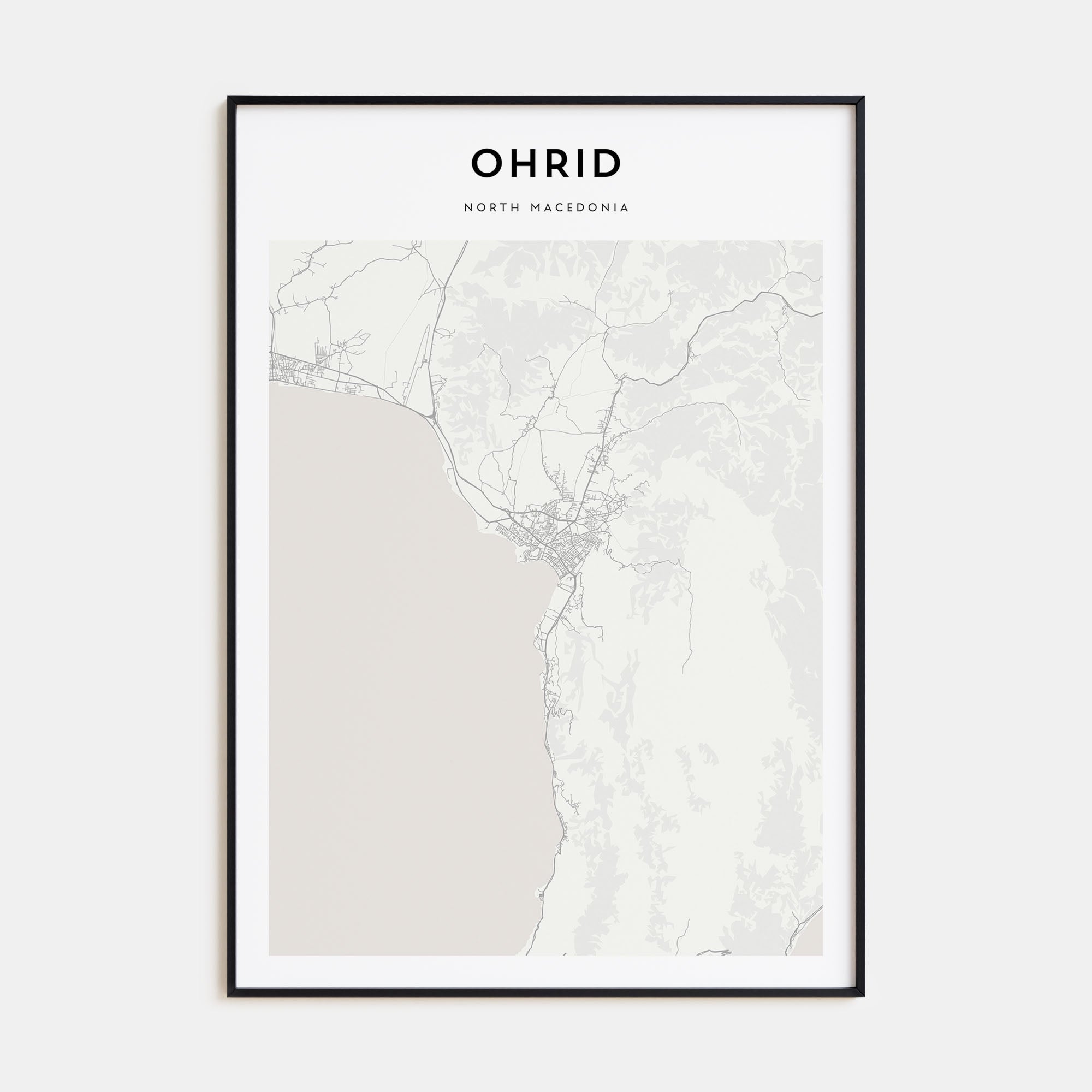 Ohrid Map Portrait Poster