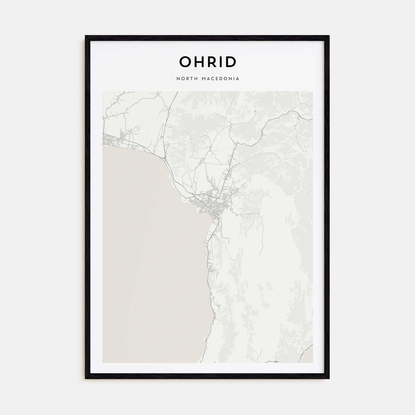 Ohrid Map Portrait Poster