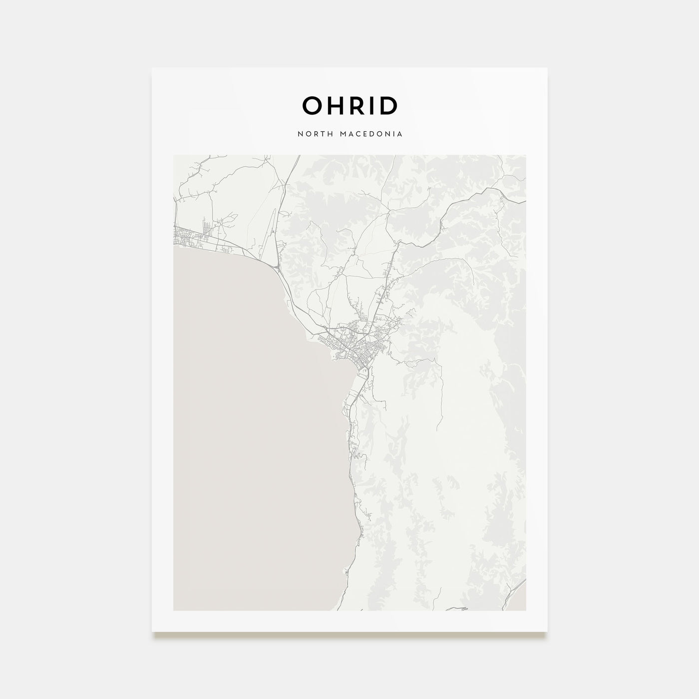 Ohrid Map Portrait Poster