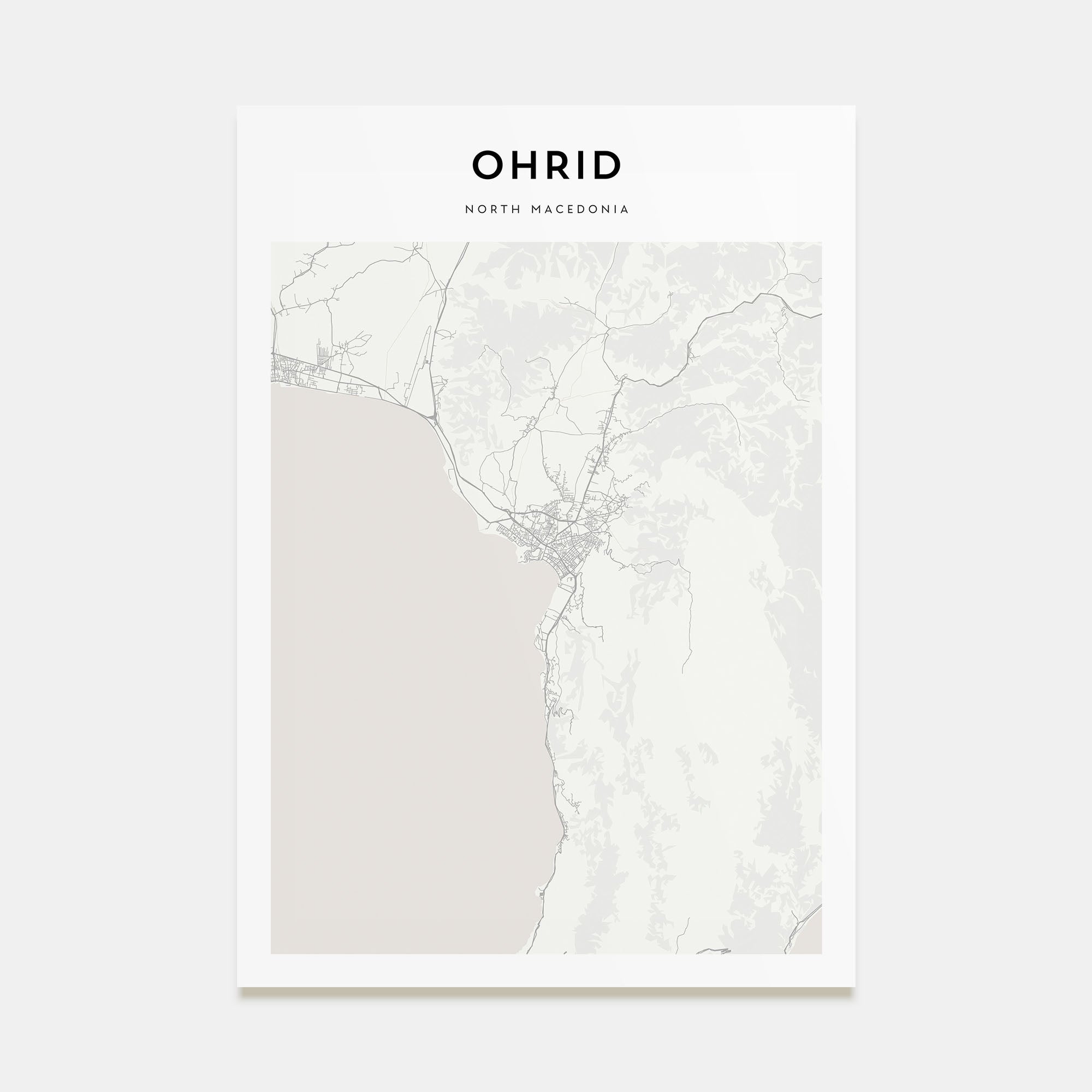 Ohrid Map Portrait Poster
