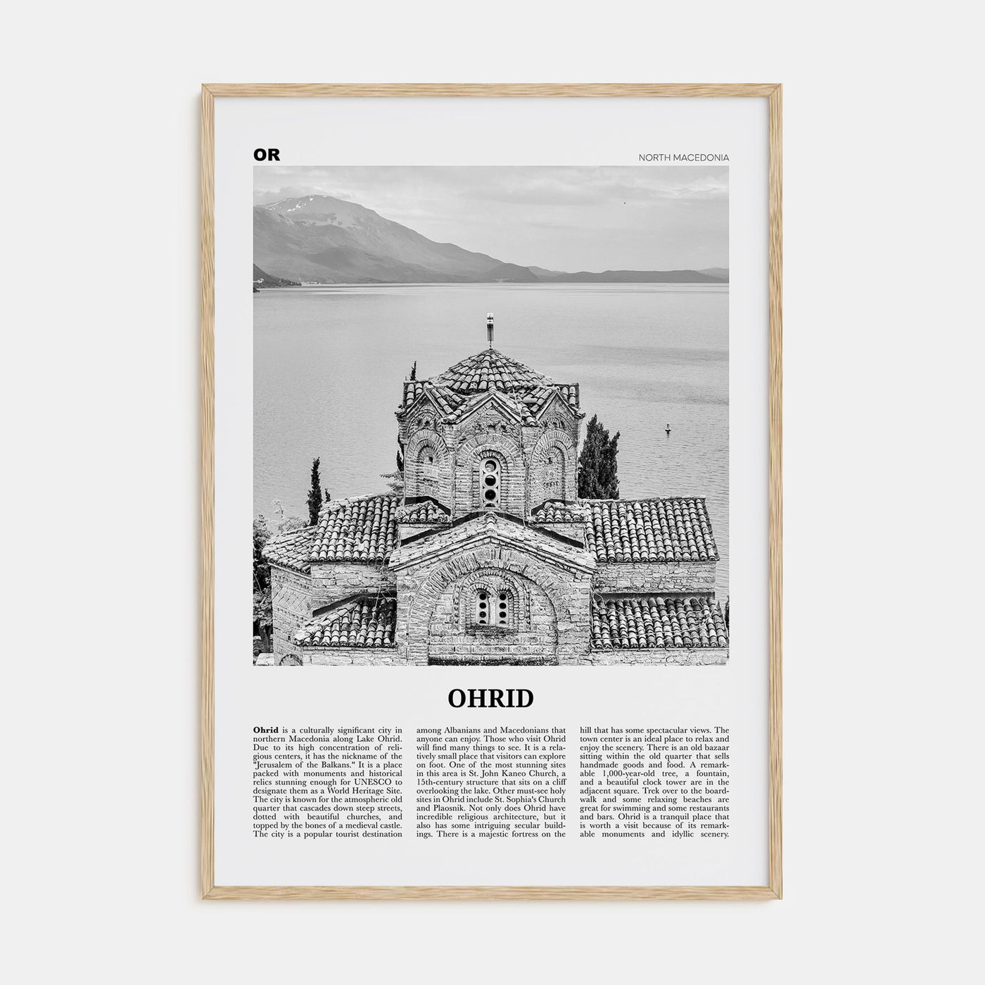 Ohrid Travel B&W Poster