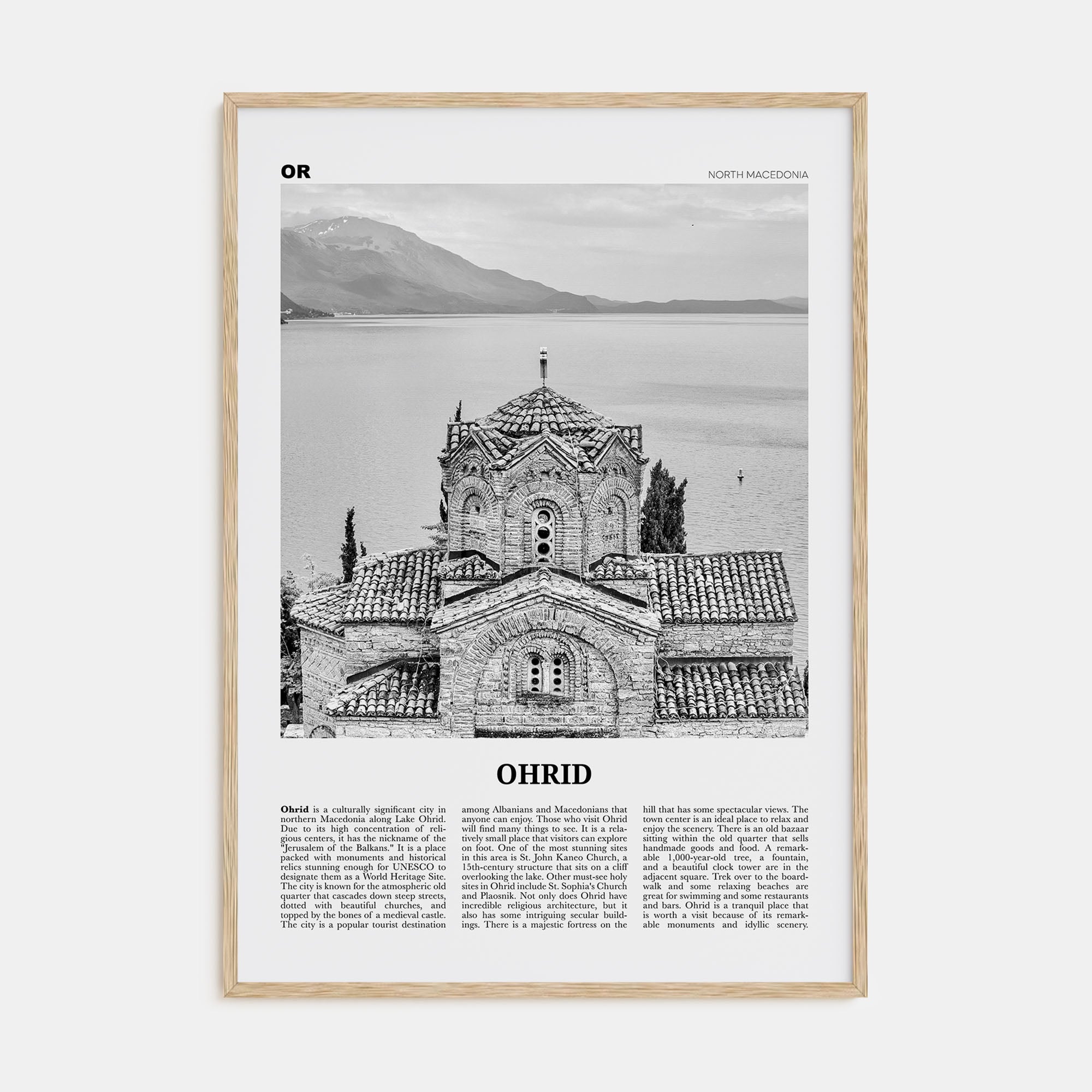 Ohrid Travel B&W Poster