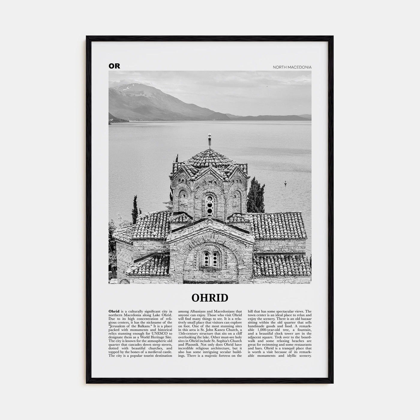 Ohrid Travel B&W Poster
